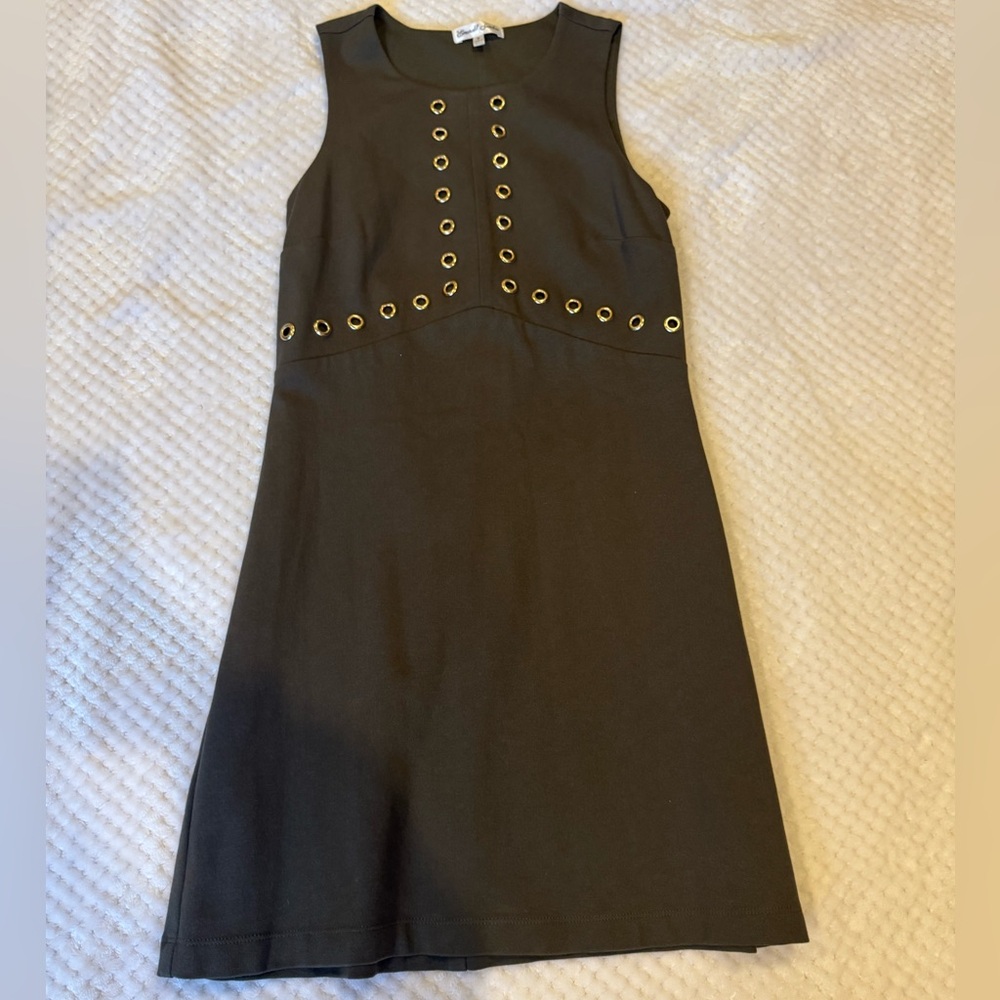 Emerald Sundae Black Dress with Gold Accents